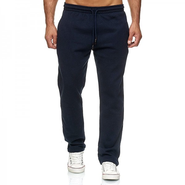 M-3xl Men Casual Solid Color Fleece Lined Pants