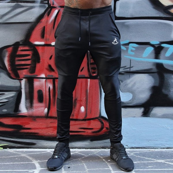 S-2XL Men Fashion Solid Color Slim Fit Sports Pants