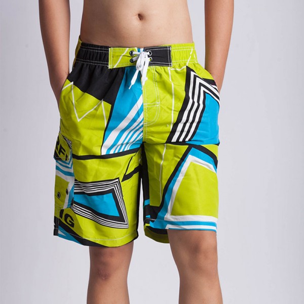 Men Color Blocking Loose Casual Beach Shorts