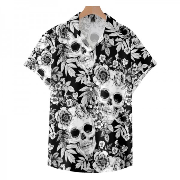 Men Plus Size Casual Short Sleeve Lapel Single-breasted Graphic Printed Shirt